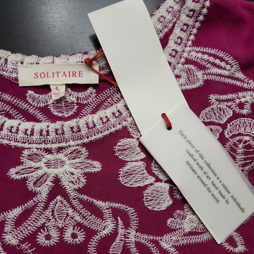 NWT Solitaire Bohemian Embroidered Blouse Size Large - Picture 2 of 4